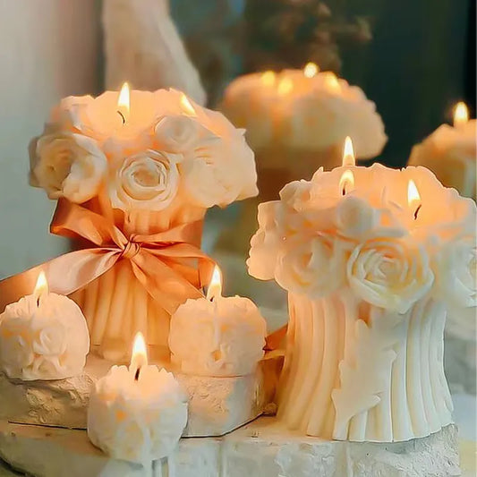 Rose bouquet scented candles